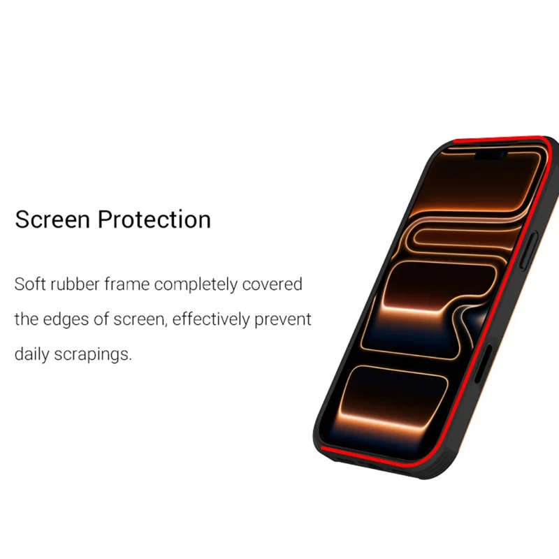 KZDOO Coque pour iPhone 17 Pro Max Antichoc avec Cadre en TPU+PC+Métal ARES, Coque de Téléphone avec Bouton Al Tactile - Orange