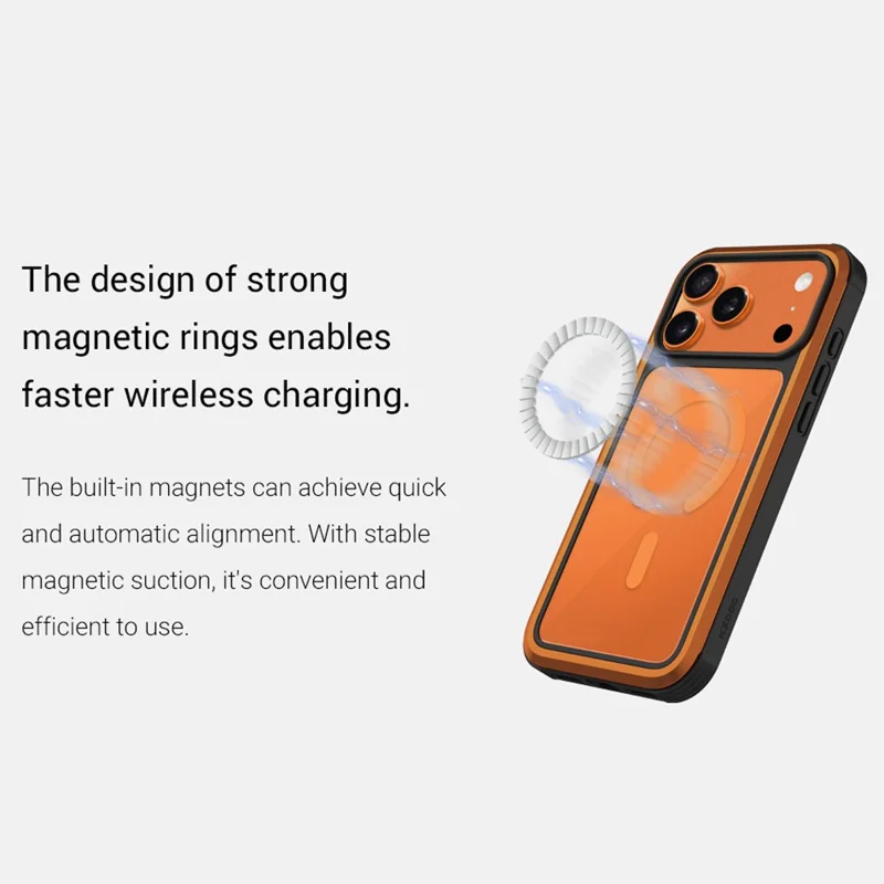 KZDOO Coque pour iPhone 17 Pro Max Compatible avec MagSafe Cadre Métallique TPU + PC Étui pour Téléphone avec Bouton Al Touch - Gris Titane