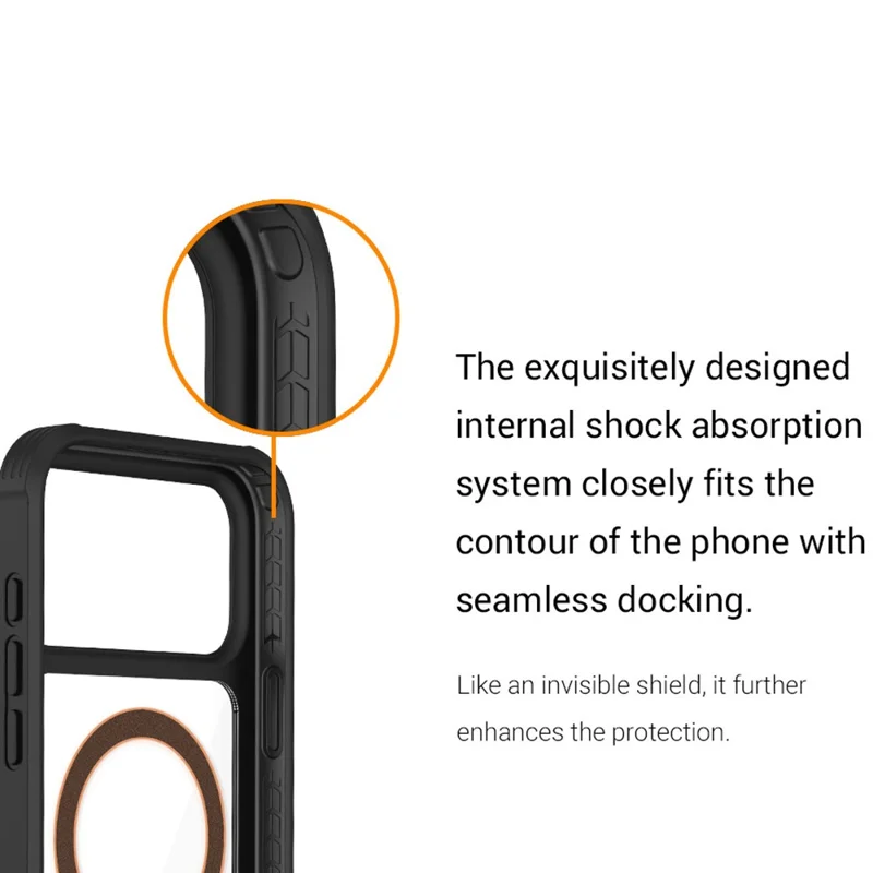 KZDOO Coque pour iPhone 17 Pro Max Compatible avec MagSafe Cadre Métallique TPU + PC Étui pour Téléphone avec Bouton Al Touch - Gris Titane