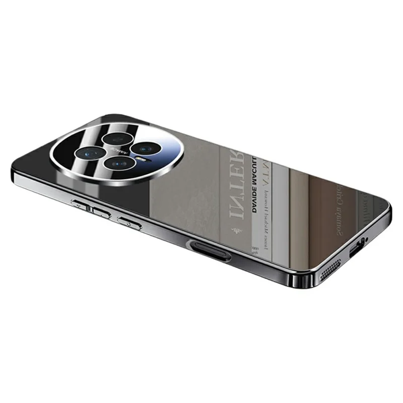 Funda para Honor Magic8 5G, carcasa trasera de policarbonato con recubrimiento electroplateado y protector de lente de cámara - Negro