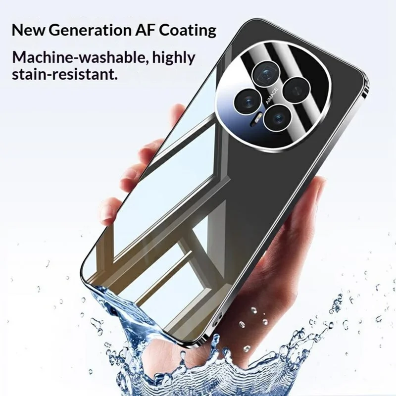 Funda para Honor Magic8 5G, carcasa trasera de policarbonato con recubrimiento electroplateado y protector de lente de cámara - Negro