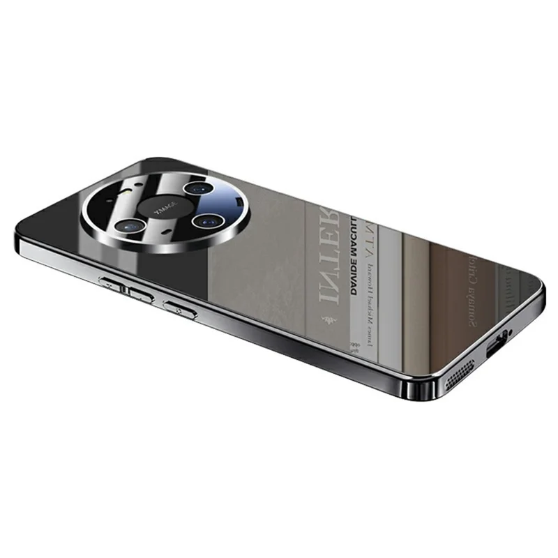 Funda para Huawei Mate 80 Pro Max, carcasa trasera de policarbonato con recubrimiento electroplateado y protector de lente de cámara - Negro