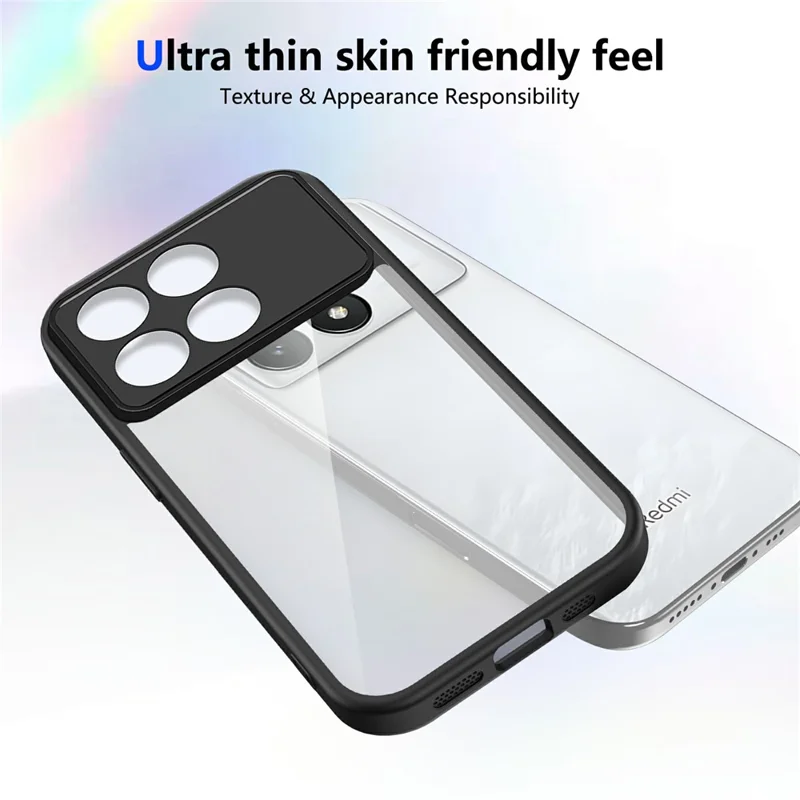 For Xiaomi Poco F8 Pro / Redmi K90 5G Case Matte Skin Touch Clear PC + TPU Shockproof Phone Back Cover - Black