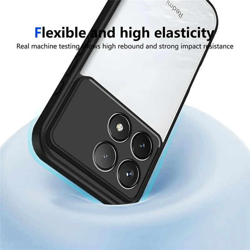 For Xiaomi Poco F8 Pro / Redmi K90 5G Case Matte Skin Touch Clear PC + TPU Shockproof Phone Back Cover - Black