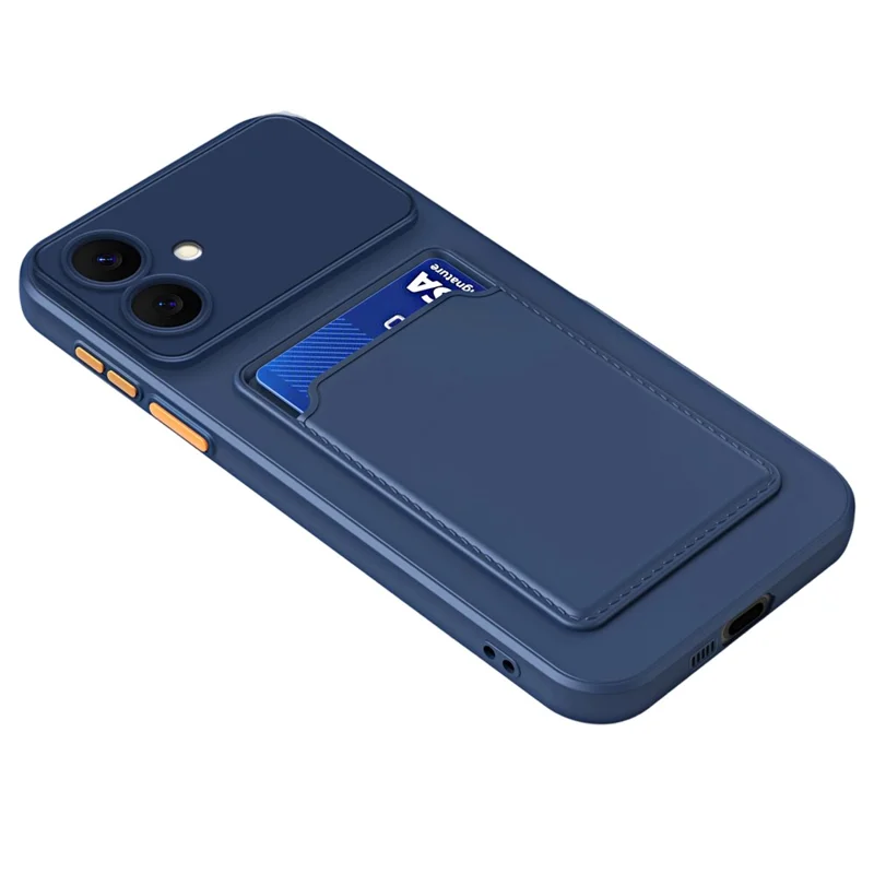 For Samsung Galaxy S26 Edge Case Flexible TPU Phone Cover with Back Card Slot - Dark Blue