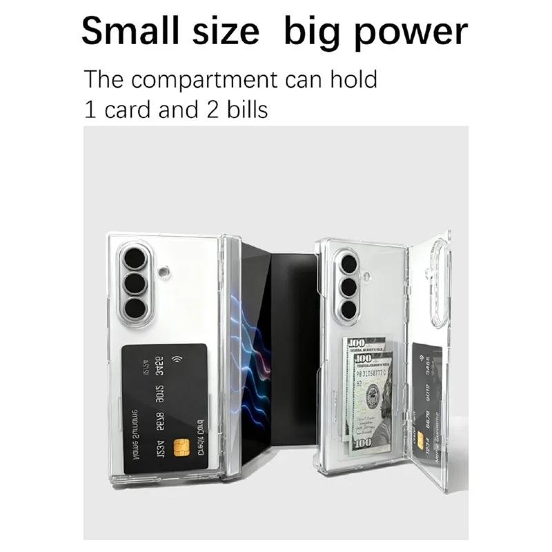 For Samsung Galaxy Z TriFold 5G Case Card Slot Stand Hard PC Phone Cover - Dark Blue