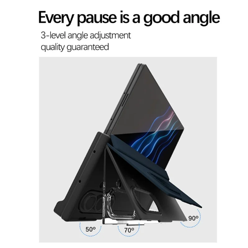 For Samsung Galaxy Z TriFold 5G Case Card Slot Stand Hard PC Phone Cover - Dark Blue