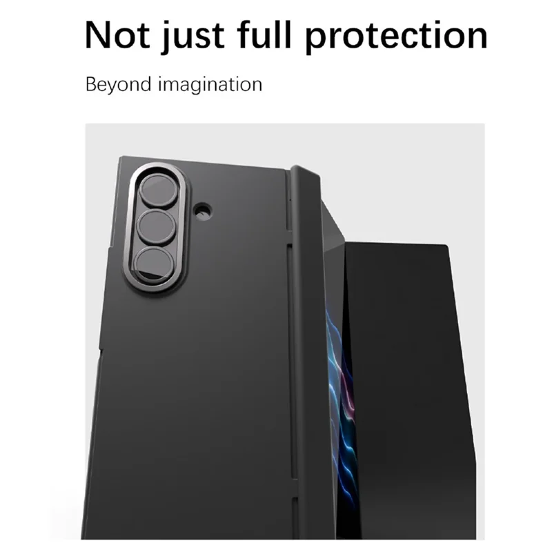 For Samsung Galaxy Z TriFold 5G Case Card Slot Stand Hard PC Phone Cover - Dark Blue