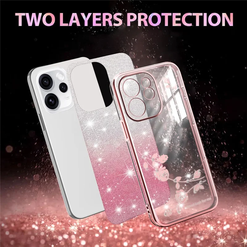 KADEM Funda para Oppo Reno15 Pro 5G Funda de TPU Flexible con Flores Gradiente - Rosa
