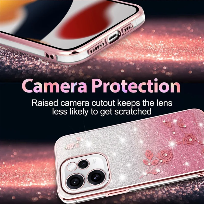 KADEM Funda para Oppo Reno15 Pro 5G Funda de TPU Flexible con Flores Gradiente - Rosa