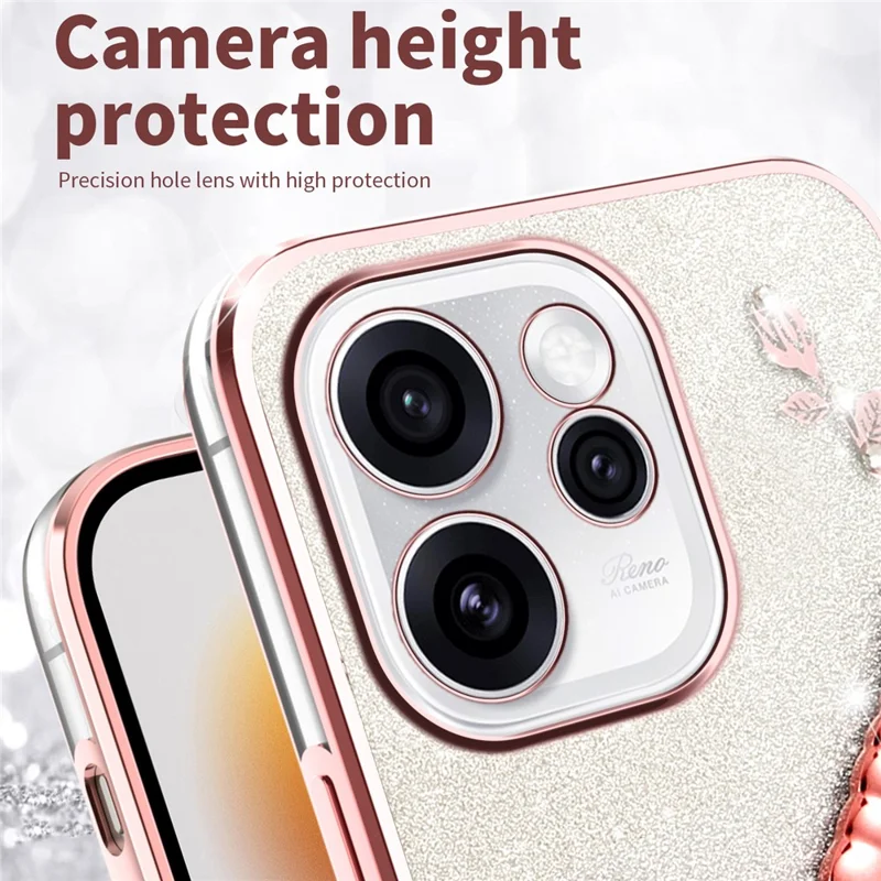 KADEM Coque pour Oppo Reno15 Pro 5G, Coque à Motif Libellule avec Support, TPU, Fleurs, Paillettes, Violet