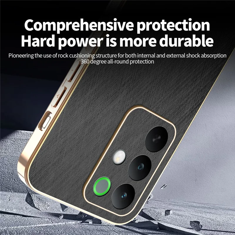 KADEM Für Realme C85 Pro 4G Hülle Galvanik Seidene Textur PU + TPU Handy-Rückseite - Schwarz