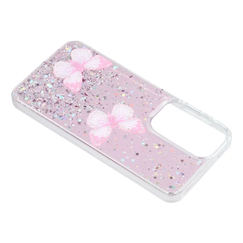 For Samsung Galaxy A57 5G Case Epoxy PVC Butterfly TPU Aesthetics Phone Cover - Pink