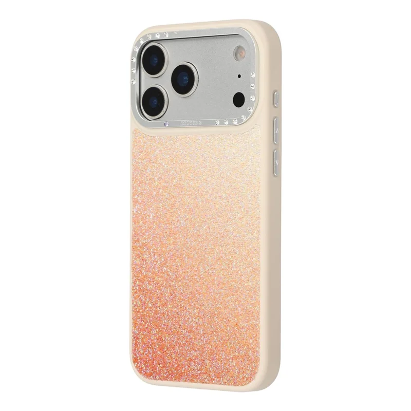 JAUCASE Capa Magnética para iPhone 17 Pro Max Capa Traseira em TPU PC com Gradiente Brilhante - Laranja