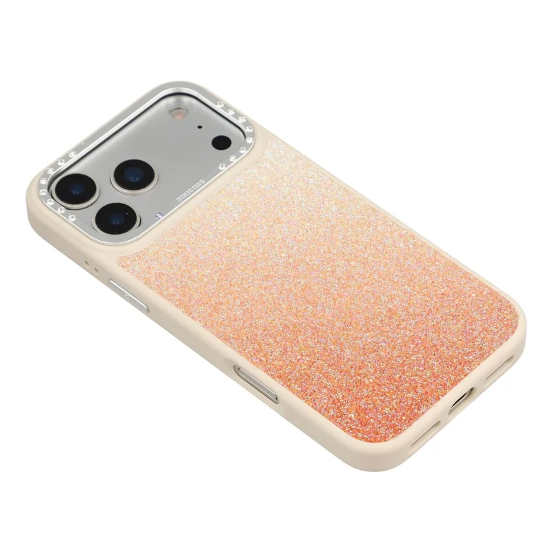 JAUCASE Capa Magnética para iPhone 17 Pro Max Capa Traseira em TPU PC com Gradiente Brilhante - Laranja