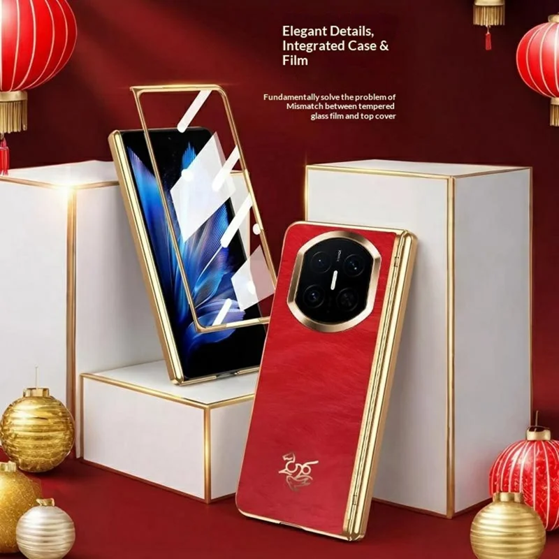 Capa para Huawei Mate X7 com Padrão de Cavalo, Proteção de Dobradiça, Capa Rígida em PC com Protetor de Ecrã Frontal