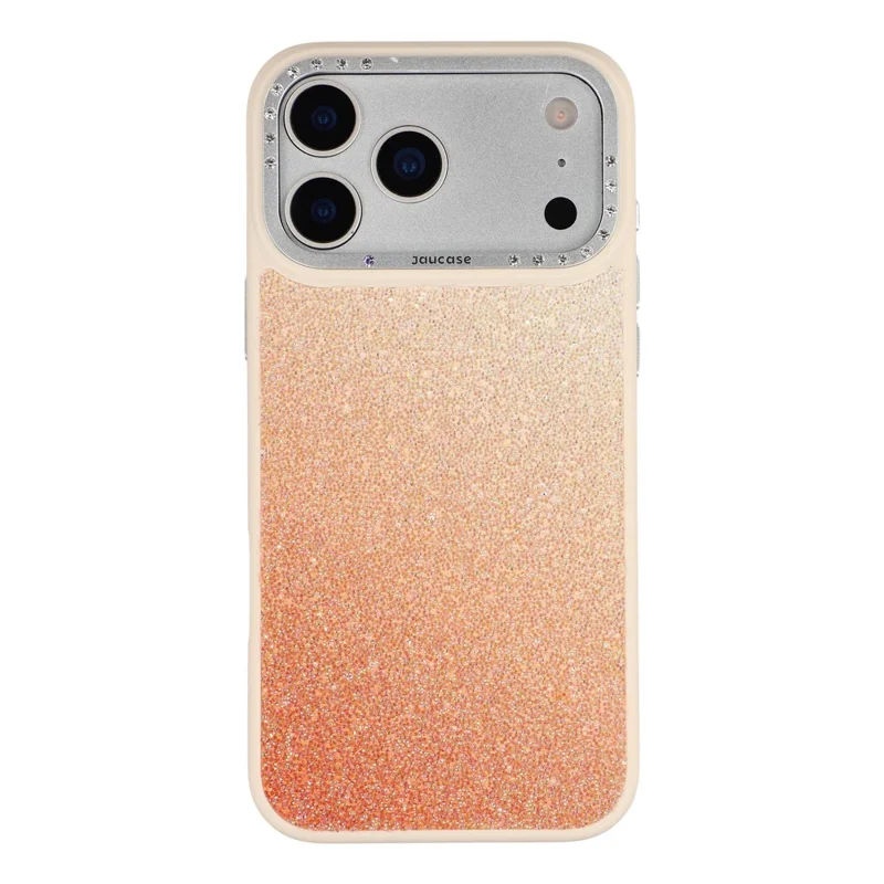 JAUCASE Capa Magnética para iPhone 17 Pro Capa Traseira em TPU PC com Gradiente Brilhante - Laranja
