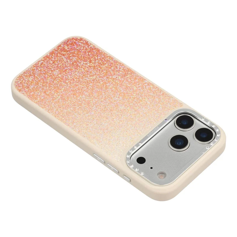 JAUCASE Capa Magnética para iPhone 17 Pro Capa Traseira em TPU PC com Gradiente Brilhante - Laranja