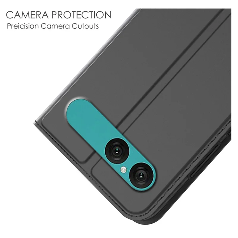 Capa para Telemóvel Sony Xperia 10 VII em Pele Sintética com Suporte e Porta-cartões - Preto