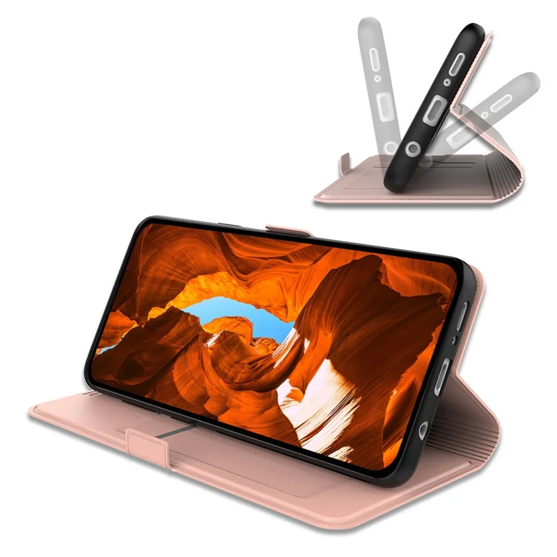 For Sony Xperia 10 VII Case Shockproof TPU Inner Shell Leather Phone Cover Card Slot - Rose Gold