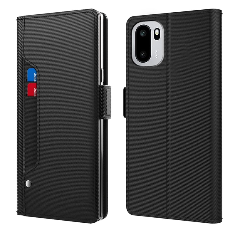 Mobillåda för OnePlus Ace 6 5G / Ace 6T 5G PU+TPU Magnetisk vikbar mobilhölse med ställfunktion - Svart