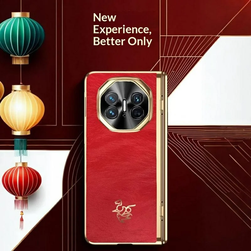 For Huawei Mate X5 Case Horse Pattern Hinge Protection Hard PC Phone Cover with Front Screen Protector