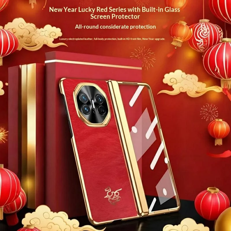 For Huawei Mate X5 Case Horse Pattern Hinge Protection Hard PC Phone Cover with Front Screen Protector