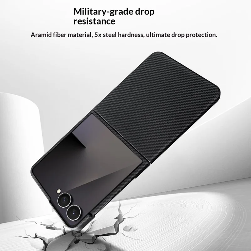 For Samsung Galaxy Z Flip7 5G Magnetic Case Aramid Fiber 600D Fine Texture Phone Cover with Front Frame