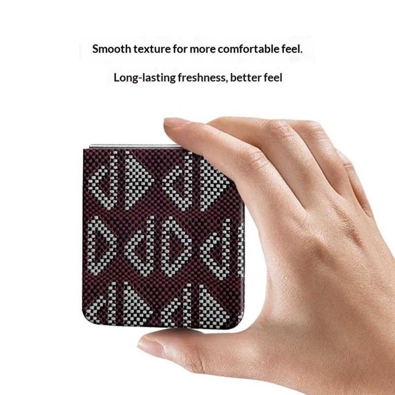 For Samsung Galaxy Z Flip7 5G Magnetic Case Geometric Pattern Aramid Fiber Phone Cover - Red