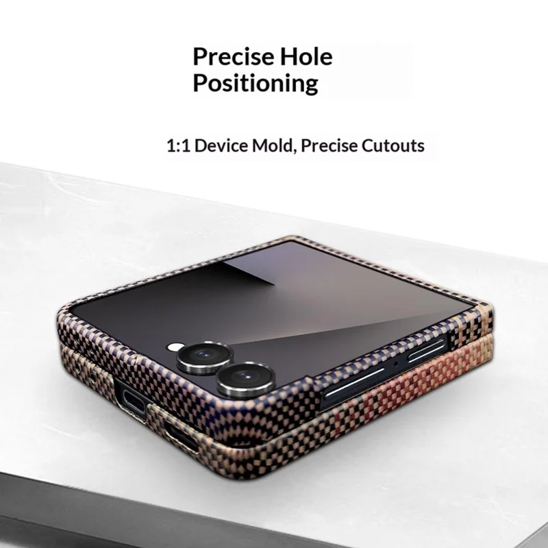 For Samsung Galaxy Z Flip7 5G Magnetic Case Grid Texture Aramid Fiber Phone Cover