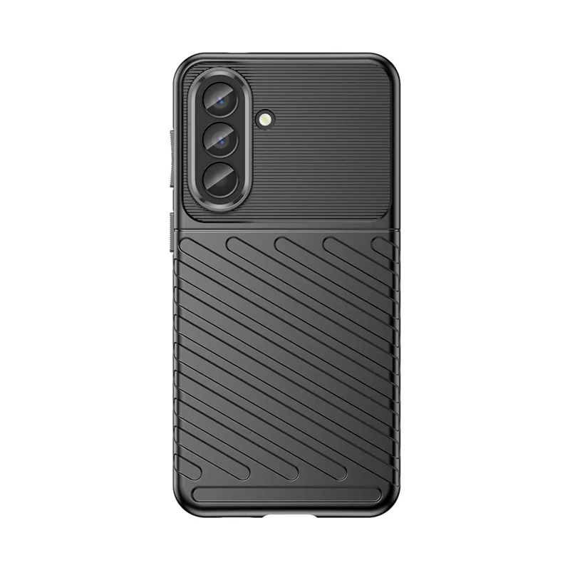For Samsung Galaxy A57 5G Case Twill Texture TPU Shockproof Protective Phone Cover - Black