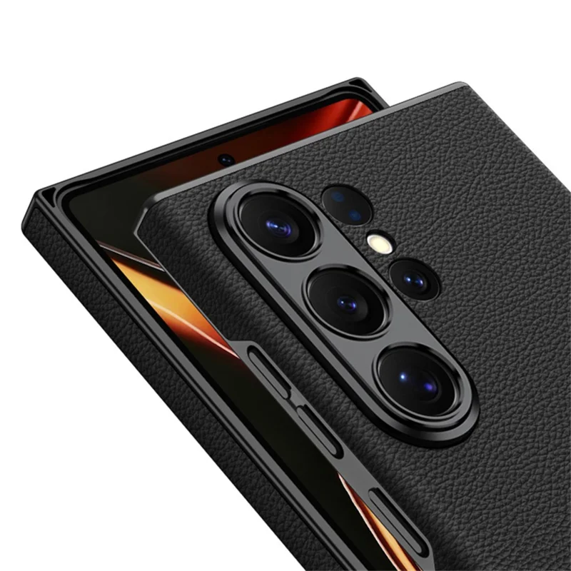 GKK Coque pour Samsung Galaxy S26 Ultra, Toucher Peau, en PC + Cuir PU, Fine - Noir