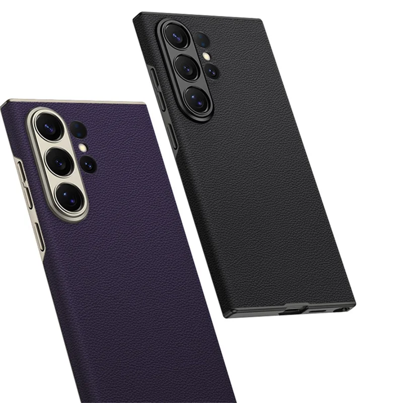 GKK Coque pour Samsung Galaxy S26 Ultra, Toucher Peau, en PC + Cuir PU, Fine - Noir