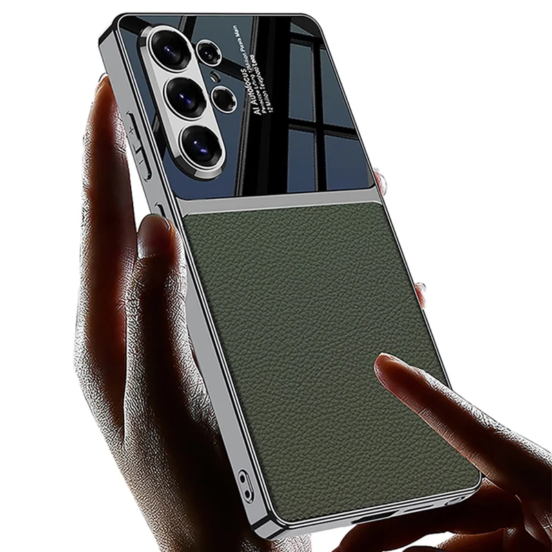 GKK For Samsung Galaxy S26 Ultra Case Electroplated PU Leather + PC + TPU Phone Back Cover - Green
