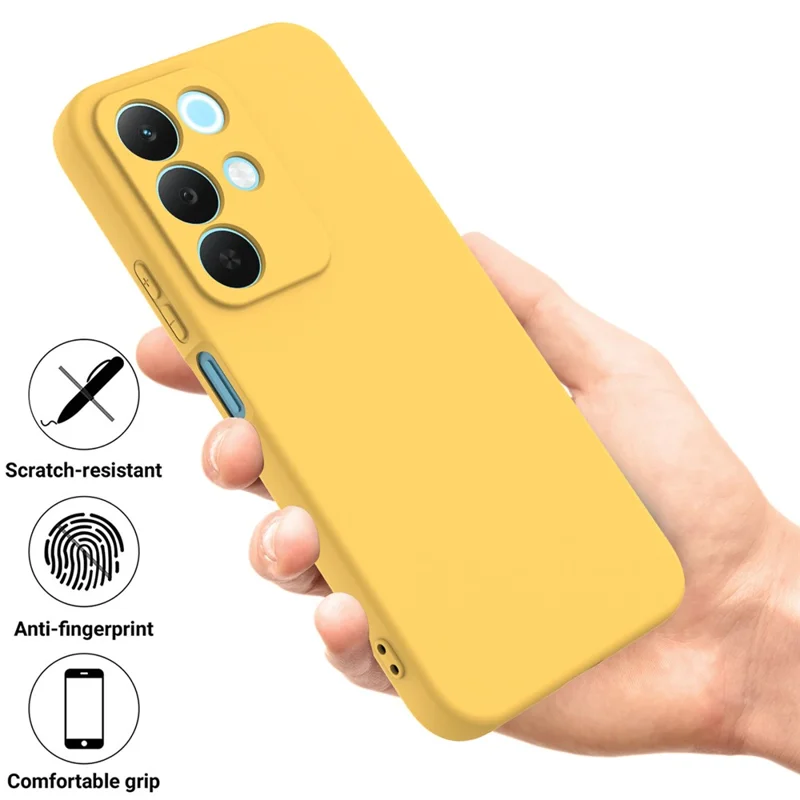 For Realme 15x (India) 5G / C85 4G Liquid Silicone Case Phone Back Cover with Hand Strap - Yellow