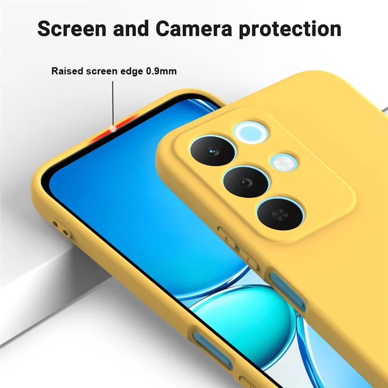For Realme 15x (India) 5G / C85 4G Liquid Silicone Case Phone Back Cover with Hand Strap - Yellow