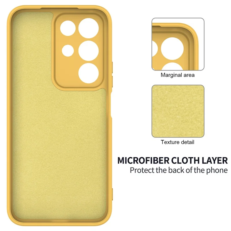 For Realme 15x (India) 5G / C85 4G Liquid Silicone Case Phone Back Cover with Hand Strap - Yellow