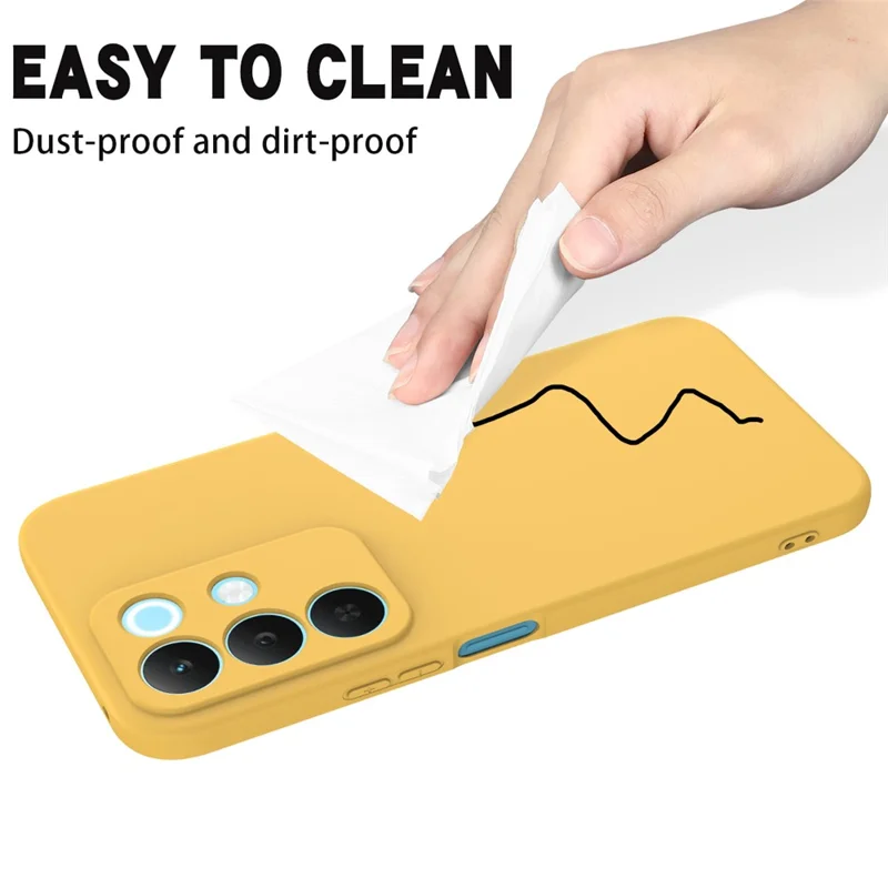 For Realme 15x (India) 5G / C85 4G Liquid Silicone Case Phone Back Cover with Hand Strap - Yellow