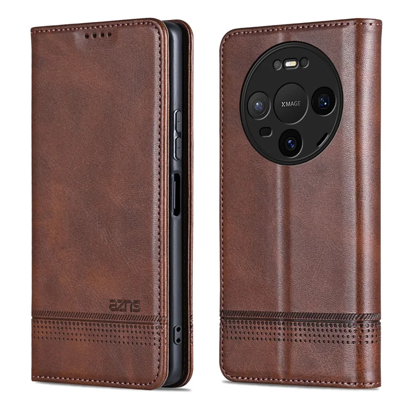 AZNS Funda para Huawei Mate 80 / Mate 80 Pro Funda de Cuero PU con Textura de Cuero de Vaca Tipo Cartera - Café