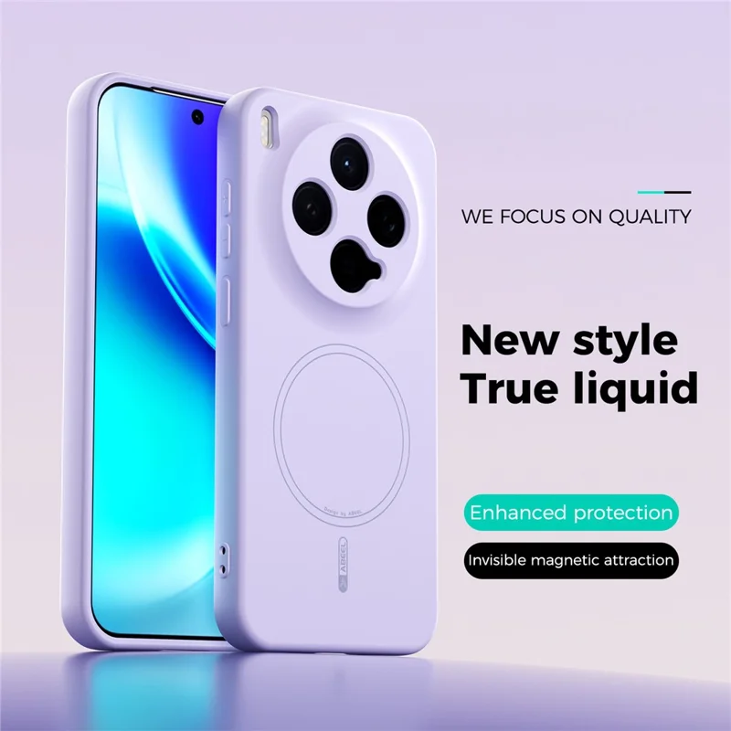 ABEEL Für vivo X300 5G Magnetische Tasche Hautberührung Flüssigsilikon Handyrückseite - Lila