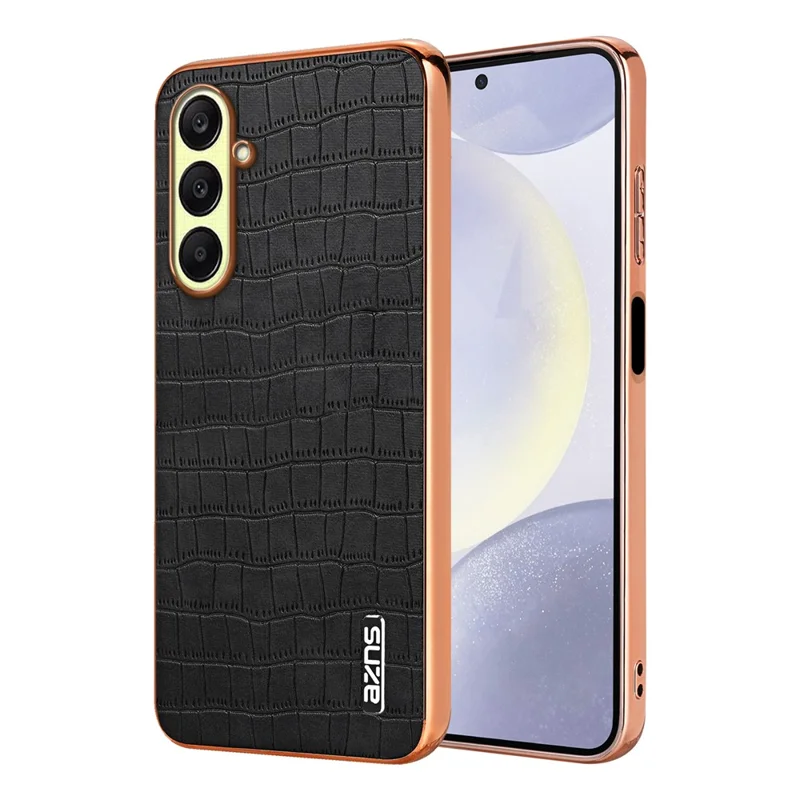 Capa AZNS para Samsung Galaxy A57 com Textura de Crocodilo e Eletroplacagem, Capa para Telemóvel em PU + TPU - Preto