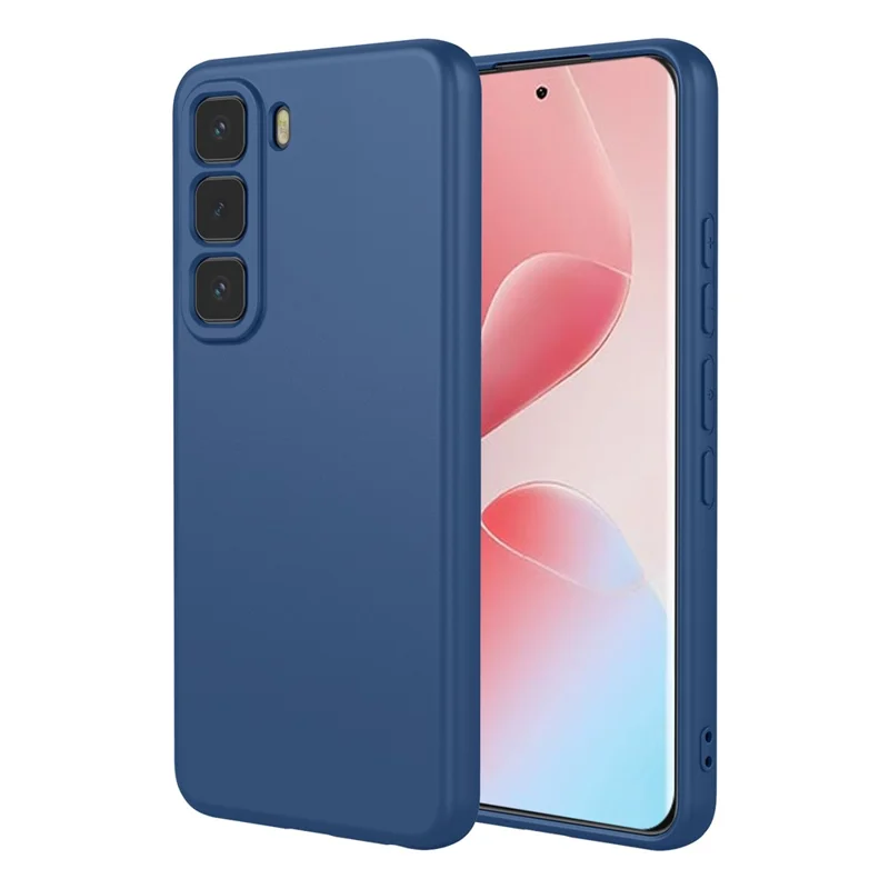 Für Infinix Hot 60 Pro 4G Hülle, flüssiges Silikon-Gefühl, weiche TPU-Schutzhülle – Blau