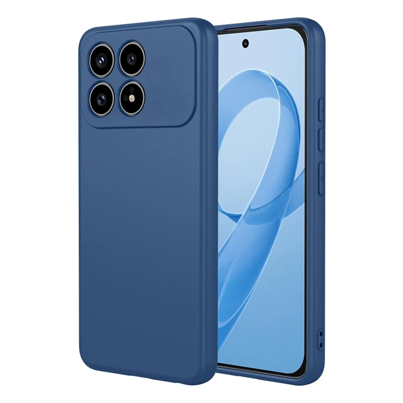 For Xiaomi Redmi K90 5G  /  Poco F8 Pro Case Liquid Silicone Feel Soft TPU Protective Phone Cover - Blue