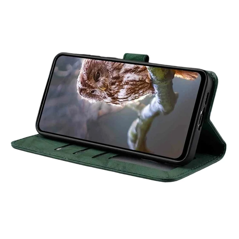 For iPhone 16 Pro Leather Case Butterfly Flower Imprinted Wallet Stand Flip Phone Cover with Wrist Strap - Green