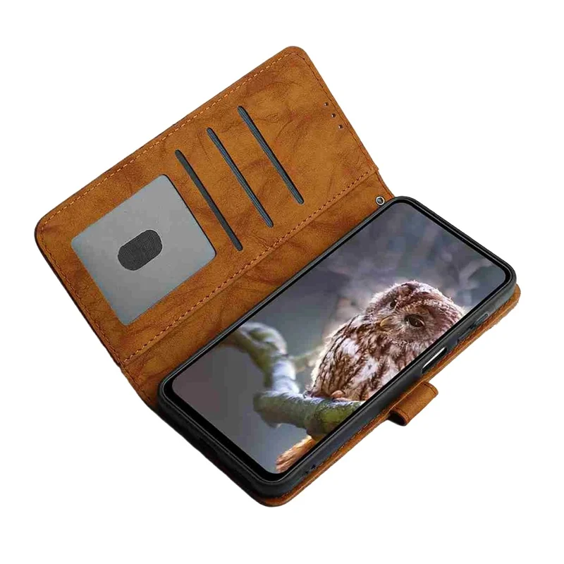 Cover in Pelle per iPhone 16 Pro Max, Cover a Libro con Portafoglio, Stand e Tracolla, con Motivo a Farfalla e Fiore Imbustato - Marrone