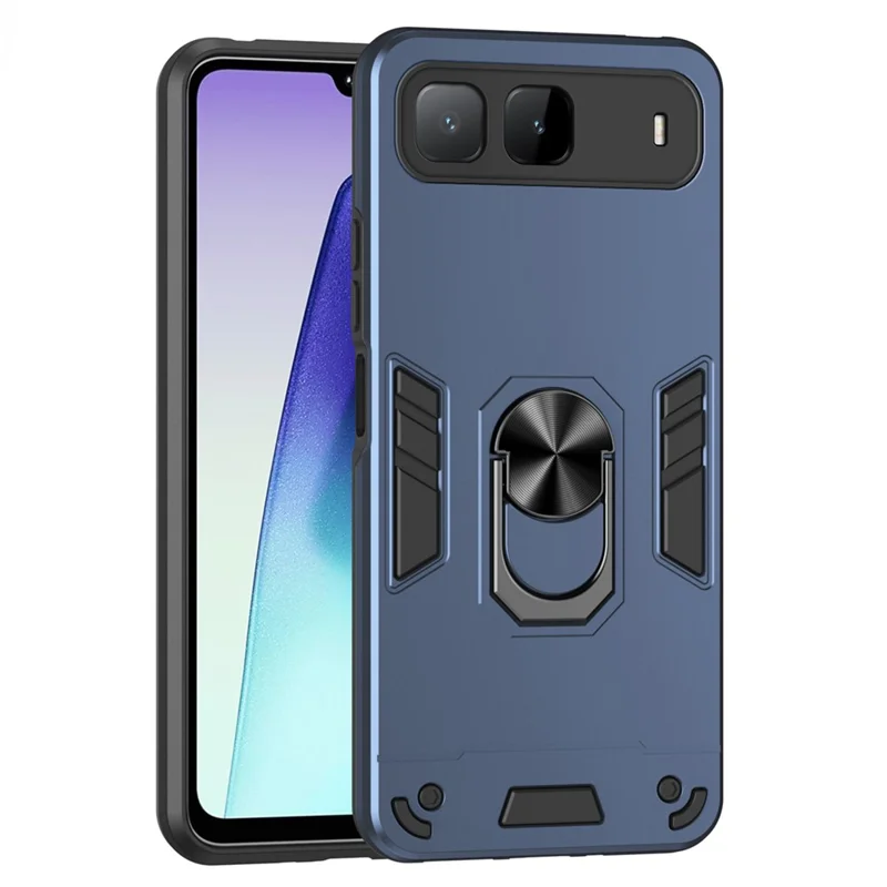 Phone Case For TECNO Spark Go 5G  /  Infinix Hot 60i 5G PC + TPU Drop Defend Phone Cover with Ring Kickstand  - Blue