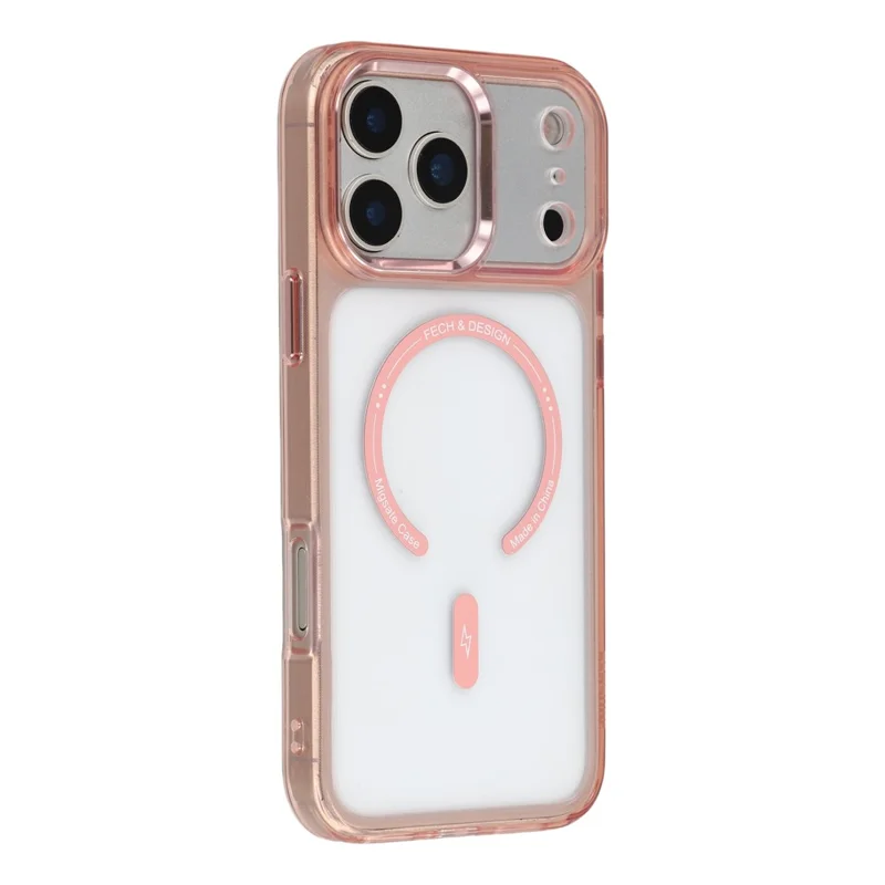 JAUCASE Für iPhone 17 Pro Max Magnetisches Gehäuse Stoßfest TPU PC Handyhülle Kompatibel mit MagSafe – Transparent Rosa