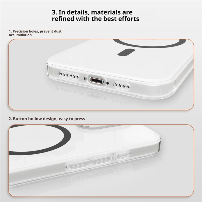 For iPhone 16 Pro Max Clear Magnetic Case Hard PC Phone Protective Back Cover Compatible with MagSafe - Blue