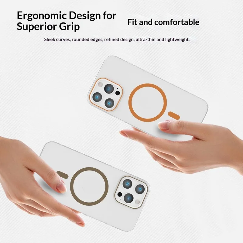 For iPhone 15 Pro Max Clear Magnetic Case Hard PC Phone Protective Back Cover Compatible with MagSafe - Black