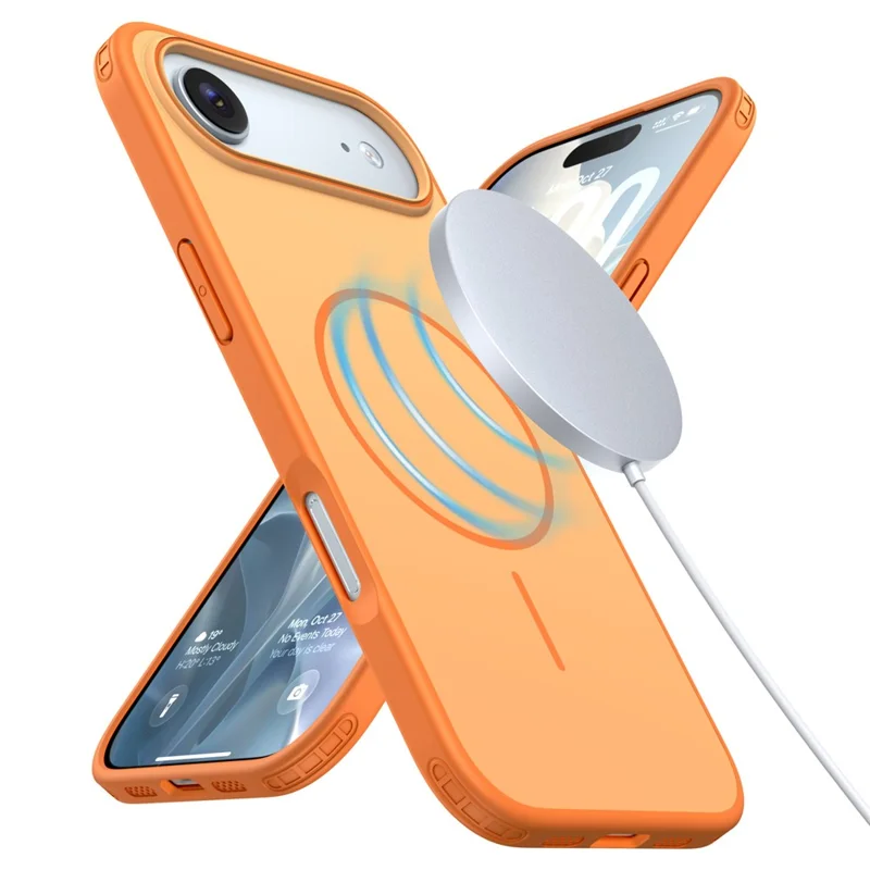 Achat en gros pour coque magnétique iPhone Air, finition mate, toucher doux, coque arrière en PC + TPU anti-chute compatible MagSafe - Orange